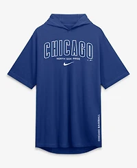 Nike Men's Royal Chicago Cubs Arched Wordmark Tri-Blend Hooded T-Shirt