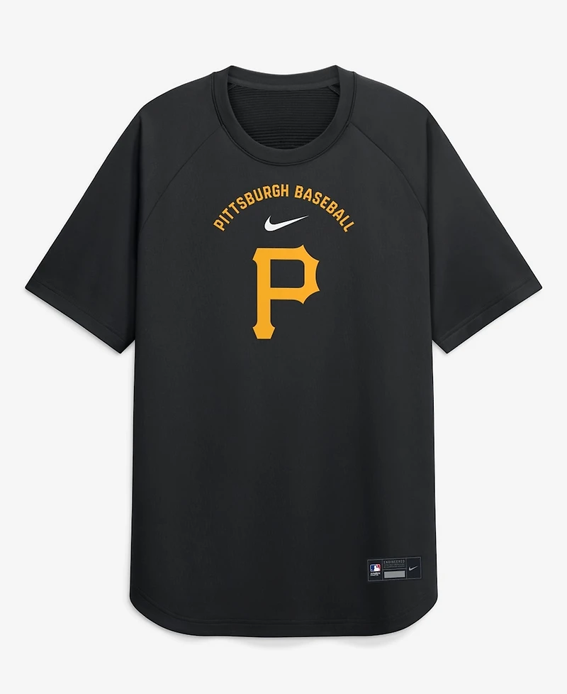 Nike Men's Black Pittsburgh Pirates Authentic Collection Batting Practice Pre-Game Raglan Dri-fit T-t-Shirt