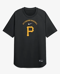 Nike Men's Black Pittsburgh Pirates Authentic Collection Batting Practice Pre-Game Raglan Dri-fit T-t-Shirt