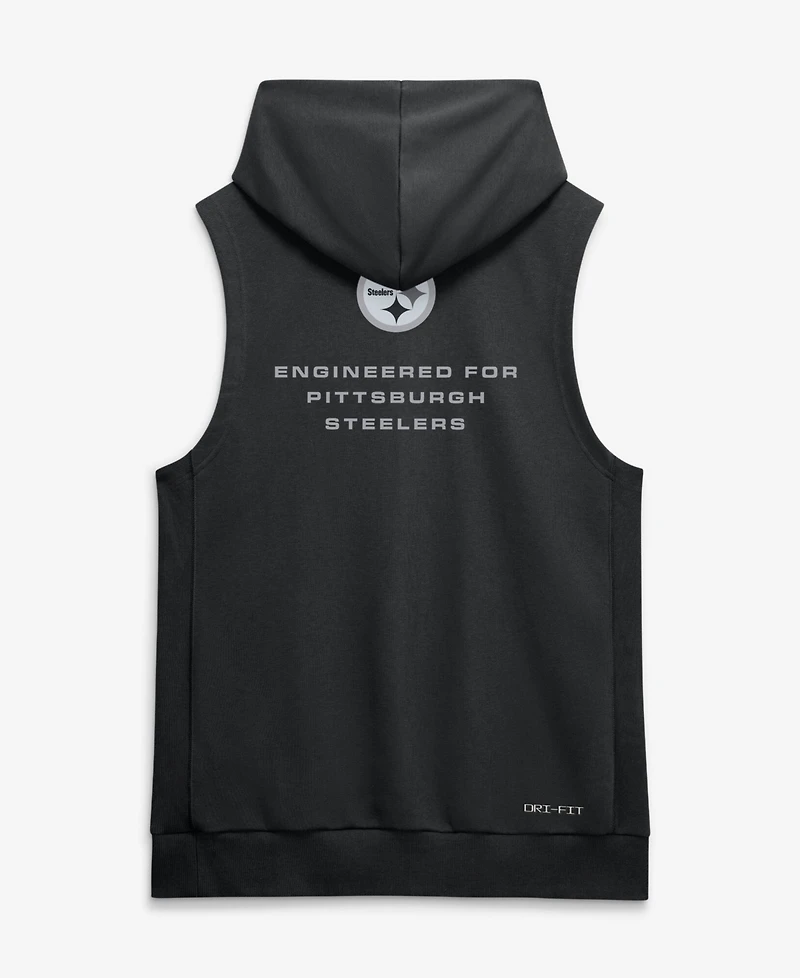 Nike Men's Black Pittsburgh Steelers Sideline Standard Issue Dri-fit Sleeveless Hoodie