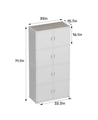 5-Shelf Heavy-Duty Garage Storage Cabinet Tower with Side Pegboards, White (35 in. W x 71.1 in. H x 15.7 in. D