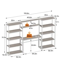 Heavy-Duty Garage Storage and Workstation System, White (119.8 in. W x 71.1 in. H x 15.7 in. D