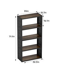5-Shelf Heavy-Duty Adjustable Garage Storage Shelving with Side Pegboards