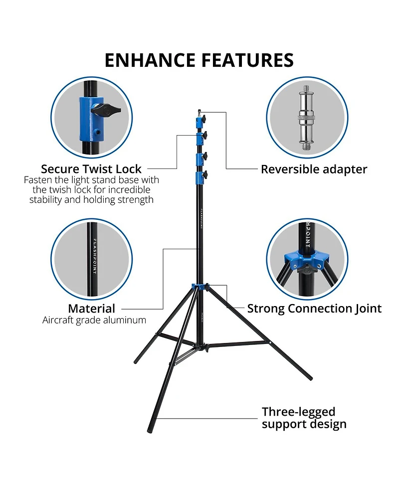 Flashpoint Pro Air-Cushioned Heavy-Duty Light Stand
