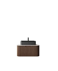 Sillysis Wall Mounted Bathroom Vanity with Ceramic Sink,Plywood Cabinet, Soft Close Drawer