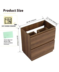 Sillysis Bathroom Vanity Cabinet Only, Freestanding Engineered Wood with 2 Drawers, Minimalist Storage for Small Bathrooms