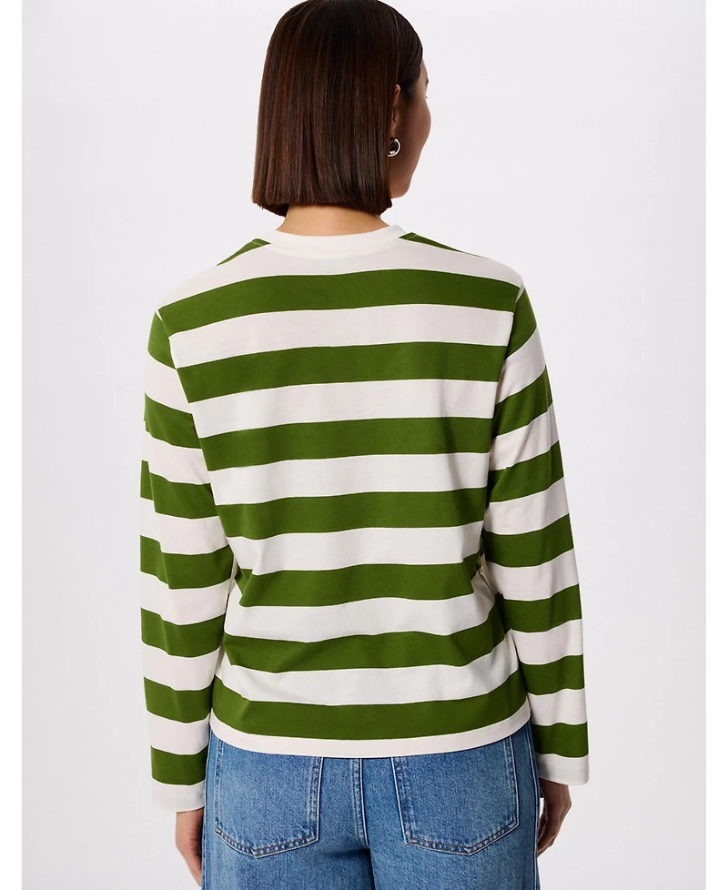 Whistles Women's Relaxed Stripe Long Sleeve Tee