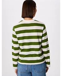 Whistles Women's Relaxed Stripe Long Sleeve Tee