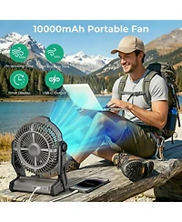 Antarctic Star 10000mAh Portable Fan, 3-in-1 Camping Fan with 100 Speeds and Led Light