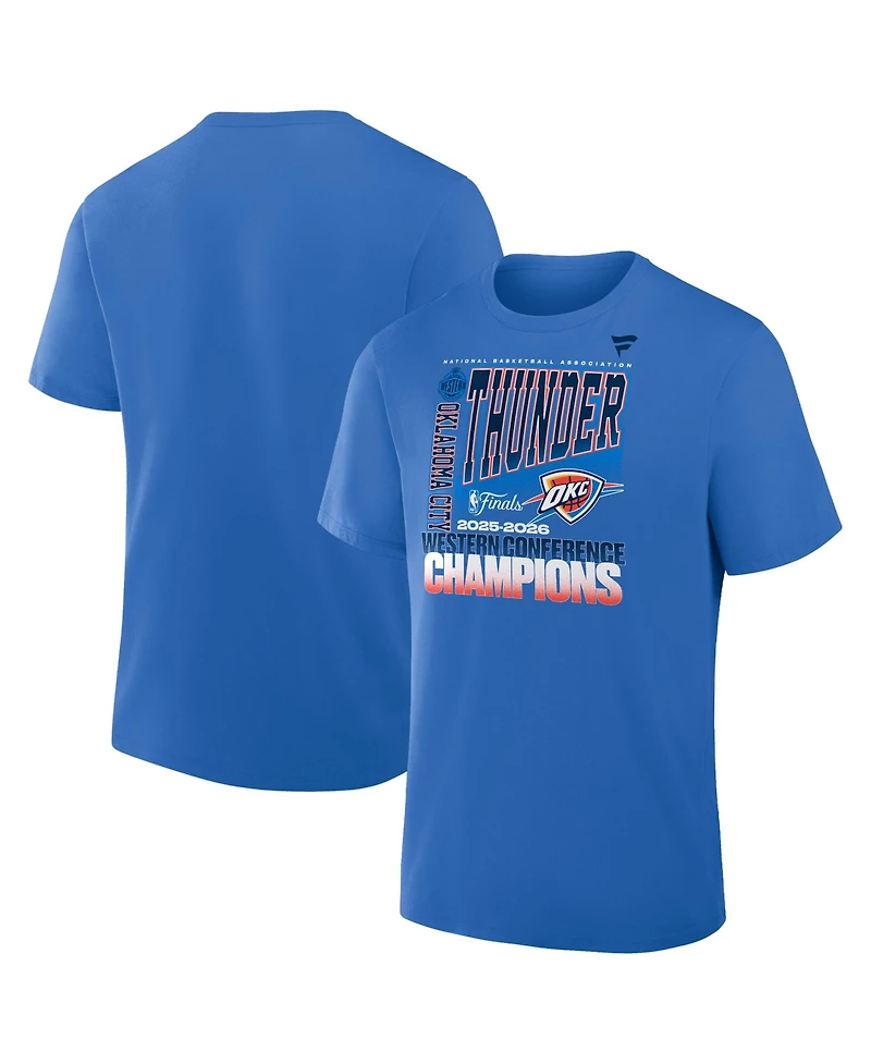 Fanatics Men's Blue Oklahoma City Thunder 2026 Western Conference Champions Stacked Block T-Shirt