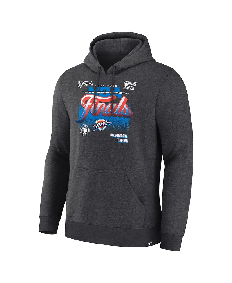 Fanatics Men's Charcoal Oklahoma City Thunder 2026 Western Conference Champions Locker Room Pullover Fleece Hoodie