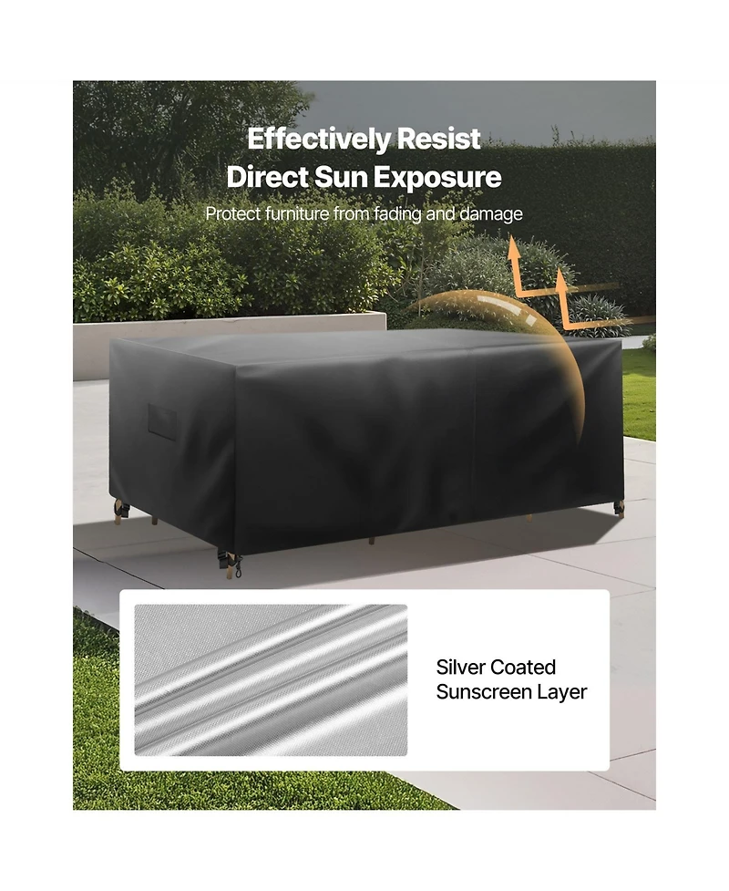 Cozito Patio Furniture Cover in 420D Oxford Rectangular Table Cover