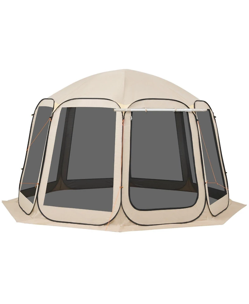 Cozito Screen House Tent, 12 x 11 ft 10-12 Person Pop Up Canopy with Awning