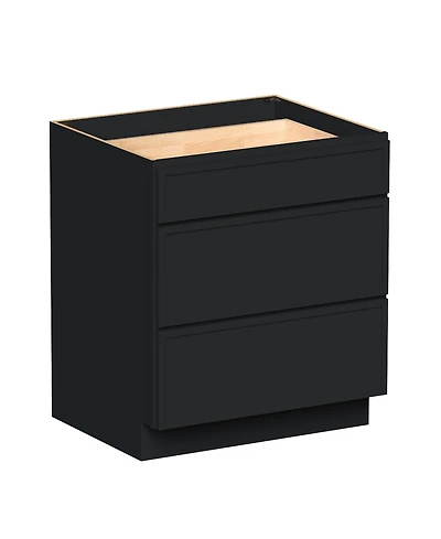 Boyel Living 30 Inch Wide 3-Drawers Base Cabinets, Ready to Assemble Kitchen Cabinet with Solid Wood Frame, Soft-Close Slides and Hinges