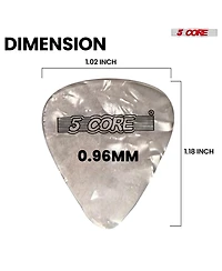 5 Core Guitar Picks 12 Piece Celluloid Light Medium Heavy Extra Heavy for Acoustic Electric Guitars