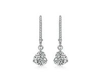 Rachel Glauber Brilliant Gold Plated Cz Heart Drop Hoop Earrings