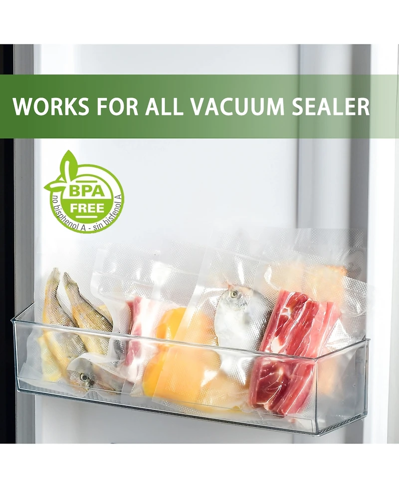 Bonsaii Bonsenkitchen Vacuum Sealer Rolls Bags, 8" x 50' & 11" x 50', Bpa-Free Commercial Food Vacuum Bags for Storage and Sous Vide Cooking