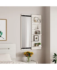 Phying Wall Mounted Full Length Mirror Multi-Functional Push Pull Design Space Saving Panel Mirror for Bedroom Living Room Entrance Decor