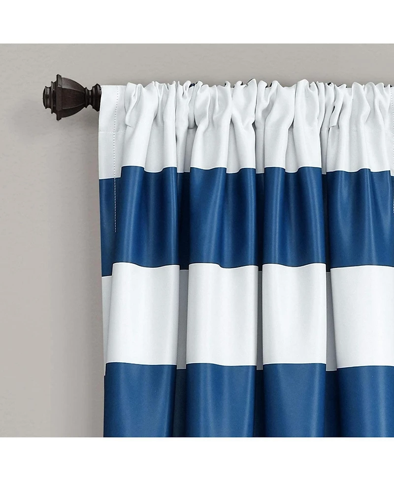 Egyptian Linens Stripe Room Darkening 52 X 84 Inch Window Curtain
