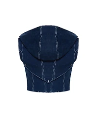 Jendue Women's Lia Denim Top - Stylish Denim Vest | Designer Denim Fashion