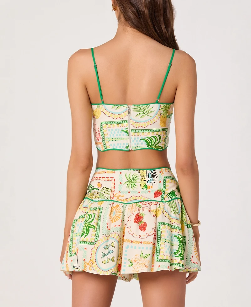 Astr the Label Women's Heidi Printed Sleeveless Cropped Tank Top