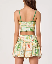 Astr the Label Women's Heidi Printed Sleeveless Cropped Tank Top