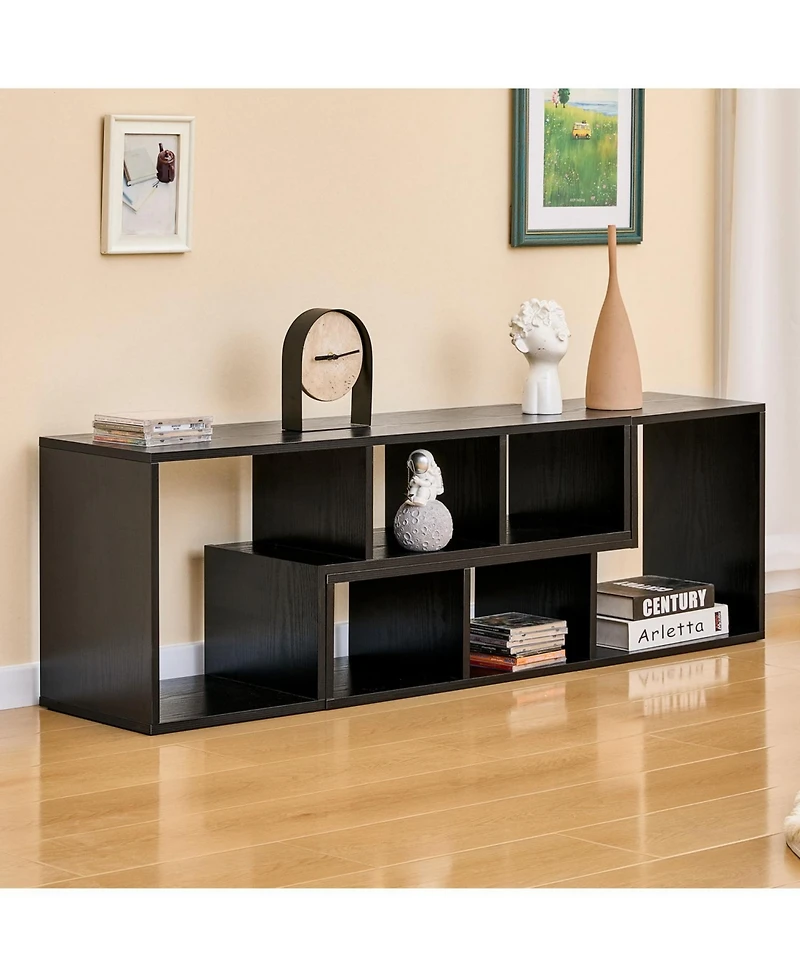 Rainsken 2 Pieces Cube Tv Stand, for under 80 Inch Tv, Free Combination Gaming Entertainment Center Media Open Storage Shelf, Living Room