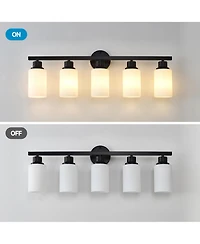 Midola 5-Light Matte Wall Lamps with White Glass Shades (No Bulbs) Sconce Lighting for Bedroom Living Room