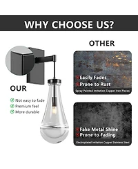 Midola Wall Sconces, Wall Sconces Modern Bathroom Lights, Sconces Wall Lighting with Clear Glass, Wall Mounted Light Wall Lamp for Living Room Hallway