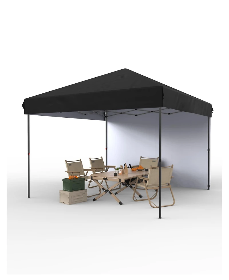 gaomon 10 x Feet Pop Up Canopy Tent with Sidewalls, Wheeled Carry Bag, Steel Frame and Silver-Coated Oxford Top