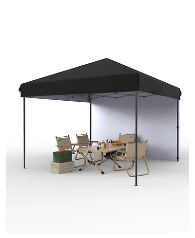 gaomon 10 x Feet Pop Up Canopy Tent with Sidewalls, Wheeled Carry Bag, Steel Frame and Silver-Coated Oxford Top