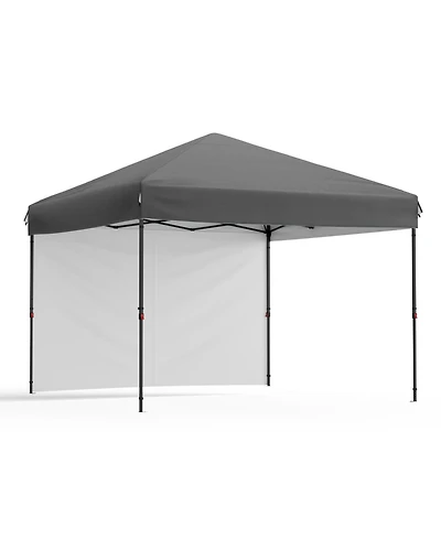 gaomon 10 x 10 Feet Pop Up Canopy Tent with Sidewalls, Wheeled Carry Bag, Steel Frame and Silver-Coated Oxford Top