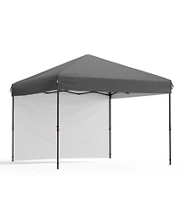 gaomon 10 x 10 Feet Pop Up Canopy Tent with Sidewalls, Wheeled Carry Bag, Steel Frame and Silver-Coated Oxford Top