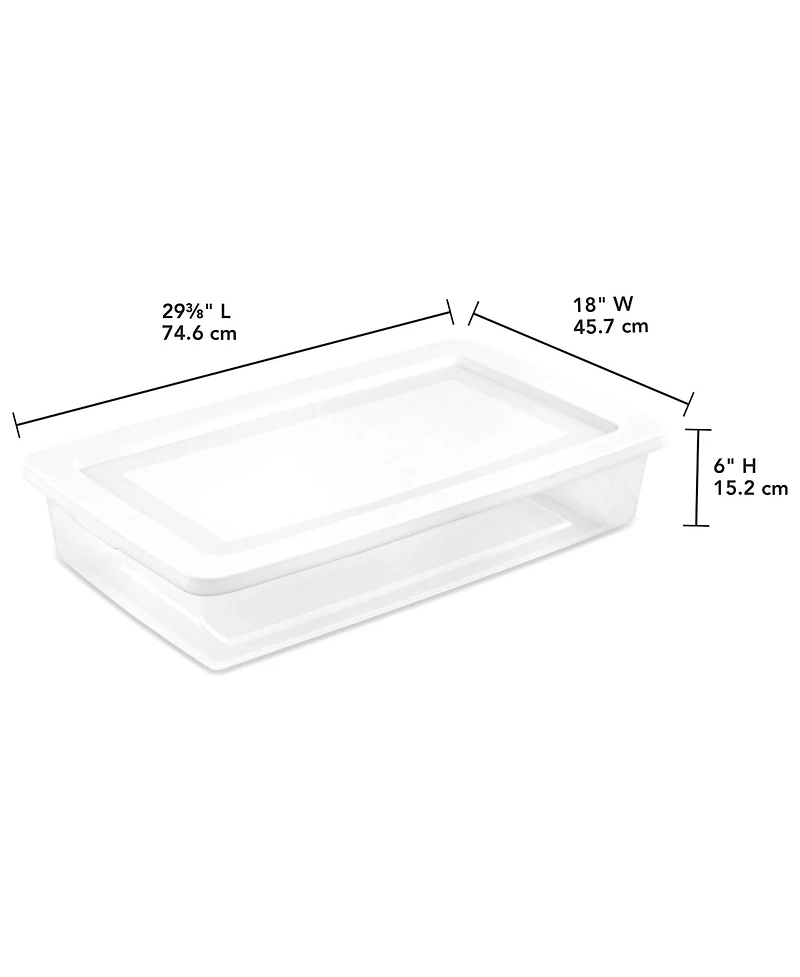 Sterilite 41 Quart Stackable Plastic Storage Box Home Organizer 6 Pack