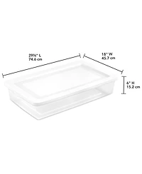 Sterilite 41 Quart Stackable Plastic Storage Box Home Organizer 6 Pack