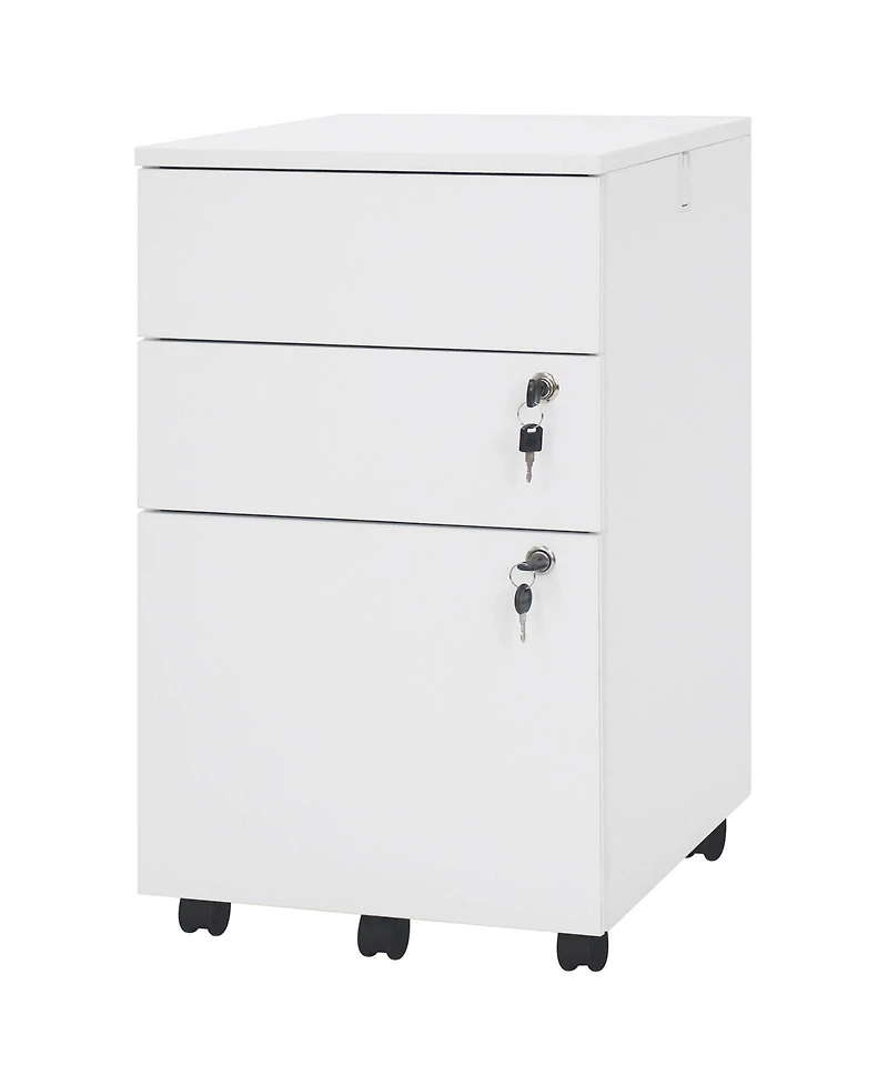 Slickblue Locking 3 Drawer File Cabinet Pedestal for Office Desk