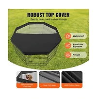 Ruie 8 Panel Foldable Metal Dog Playpen 30 in Tall with Oxford Top Cover