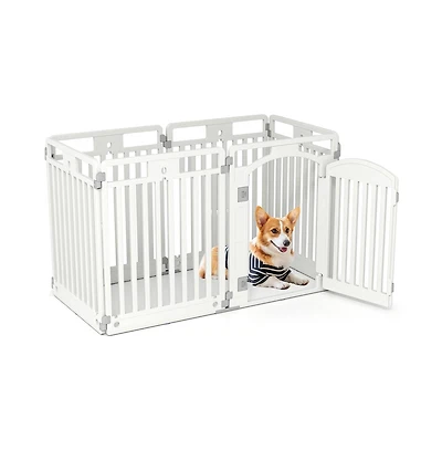 Ruie 6-Panel Tall Foldable Dog Playpen Indoor Outdoor Pet Fence with Locking Door