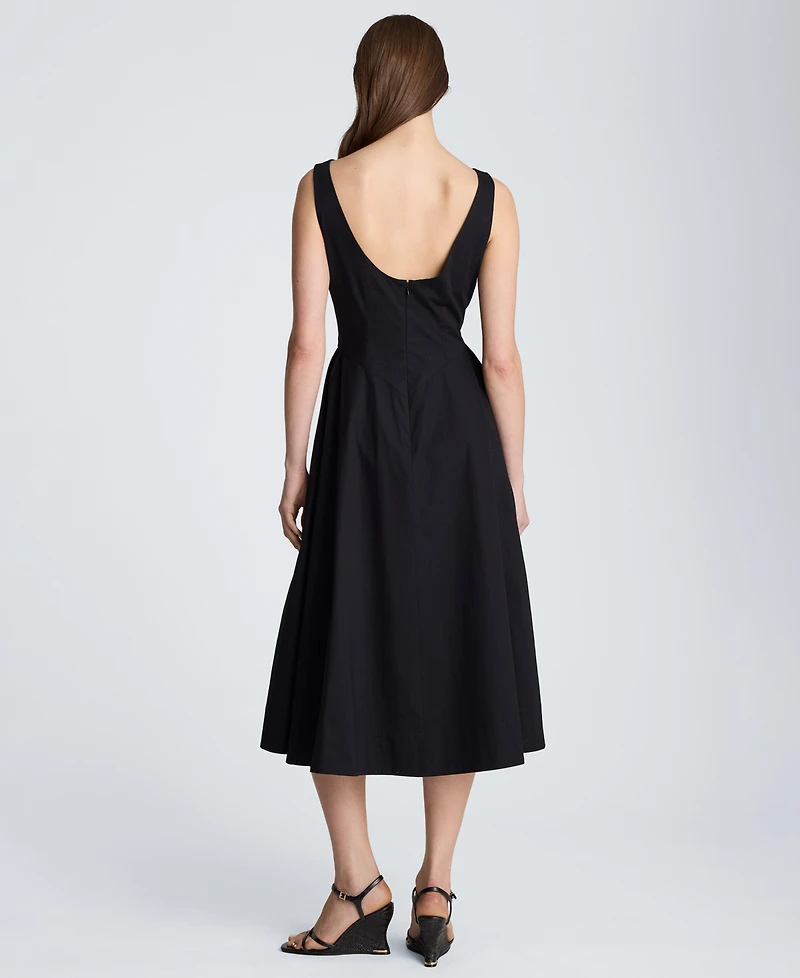 Kenneth Cole Women's Sleeveless Boat Neck Midi Dress