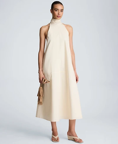 Kenneth Cole Women's Tie Back Halter Neck Midi Dress