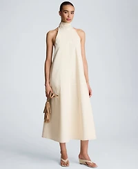 Kenneth Cole Women's Tie Back Halter Neck Midi Dress
