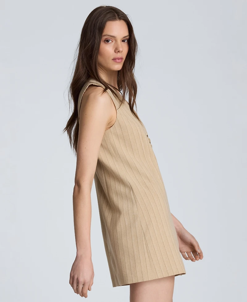 Kenneth Cole Women's Curved Front Striped Mini Dress