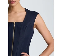 Kenneth Cole Women's Square Neck Zipper Front Mini Dress