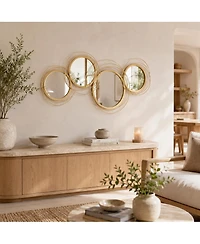 Phying Modern Metal Wall Art Mirror Decor Hanging Wall Sculpture for Home Living Room Bedroom Dining Room