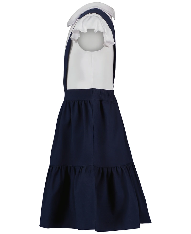 Nautica Girls' 4-6X Short-Sleeve Pindafore Dress
