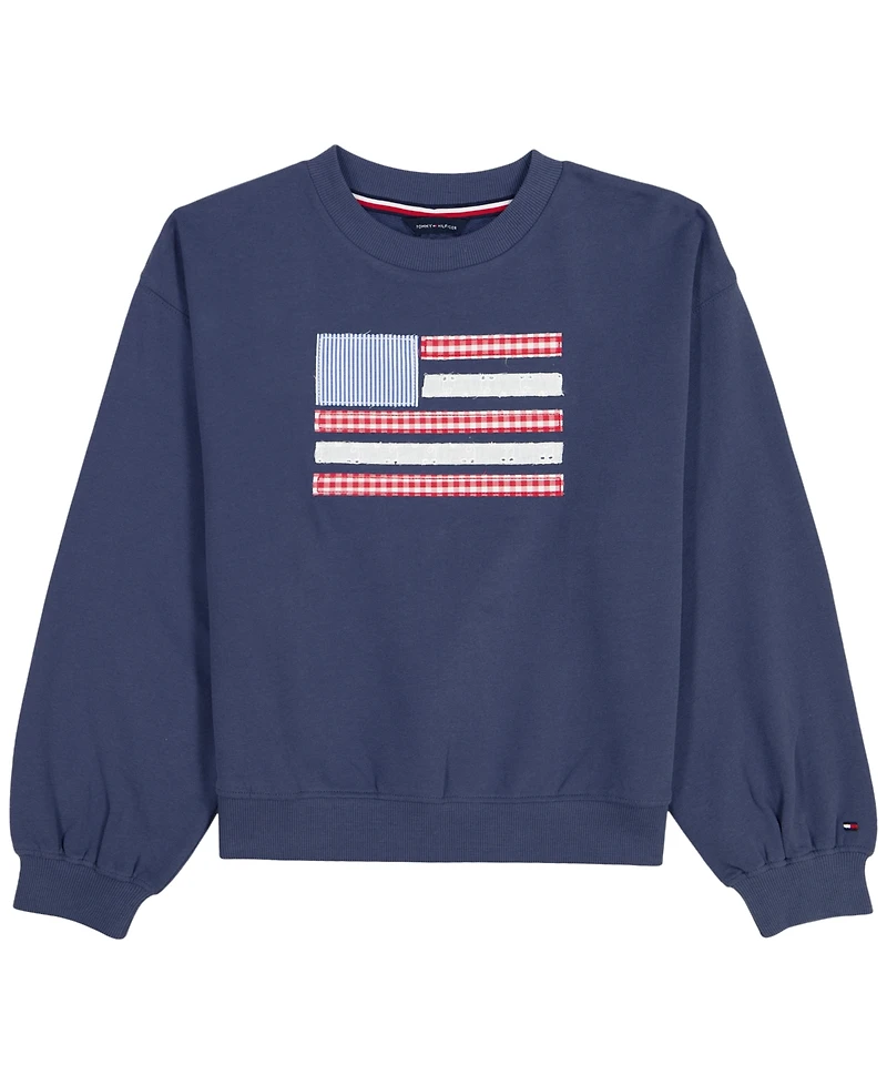 Tommy Hilfiger Girls' 7-16 Embroidered Long-Sleeve Sweatshirt