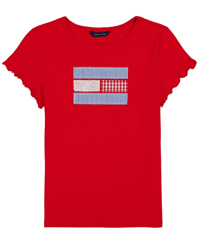 Tommy Hilfiger Girls' 7-16 Embroidered Round-Neck T-Shirt