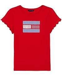 Tommy Hilfiger Girls' 7-16 Embroidered Round-Neck T-Shirt