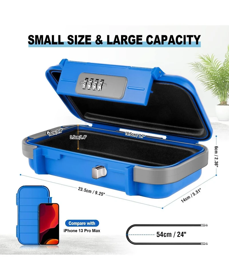 Seamless Outdoors Portable Beach Safe with Combination Lock