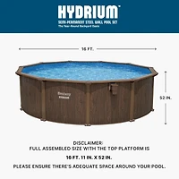 Bestway Hydrium 16 x 52" Steel Wall Round Above Ground Swimming Pool Set